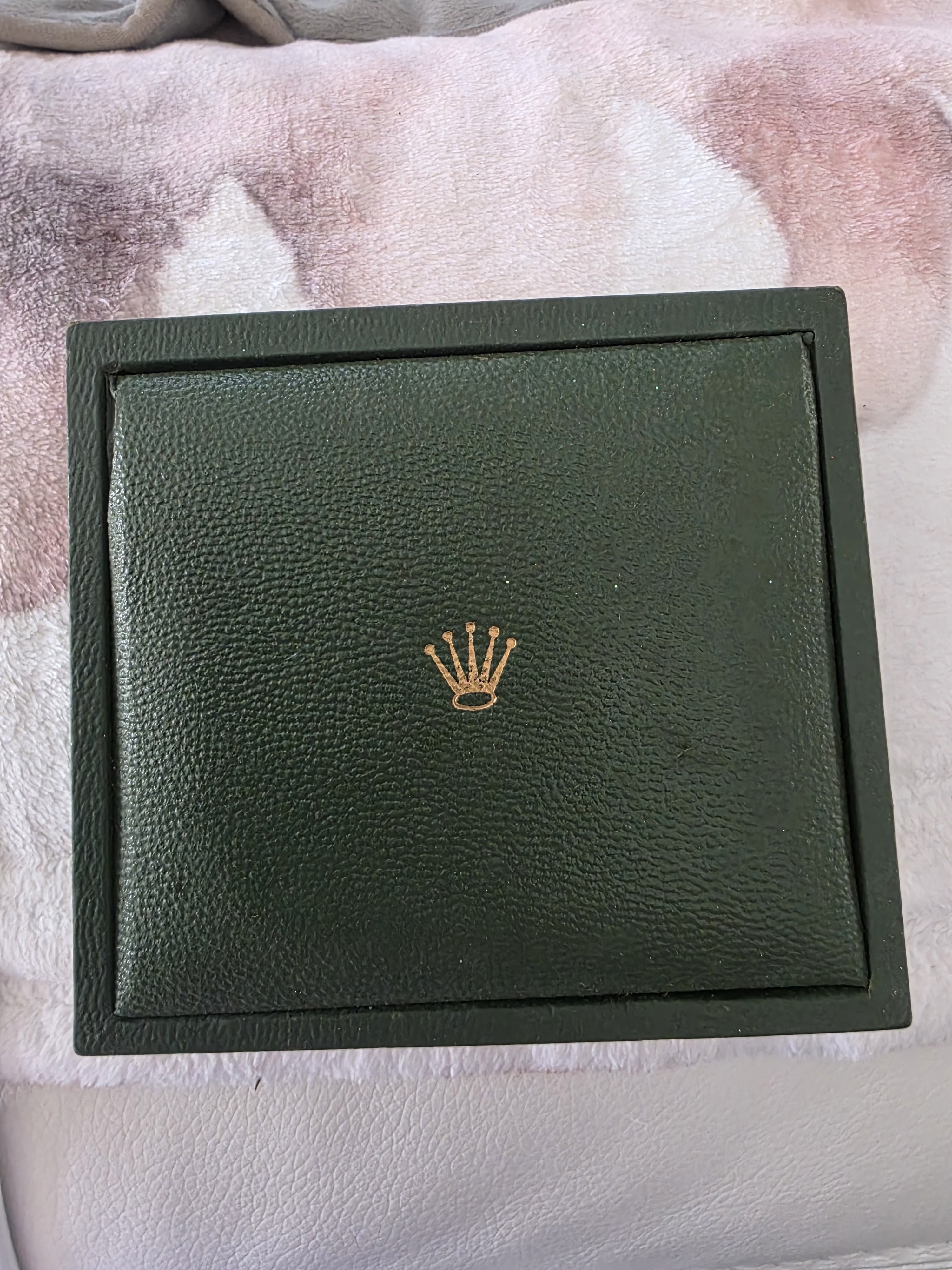 Rolex Dark Green Leather Presentation Box With Gold Crown